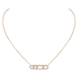 Messika Move Pavé Pink Gold Diamond Necklace