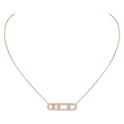 Messika Move Pavé Pink Gold Diamond Necklace