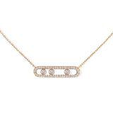 Messika Move Pavé Pink Gold Diamond Necklace
