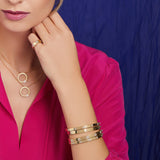 Roberto Coin 18K Gold Love in Verona Narrow Width Diamond Accent Bangle  Roberto Coin