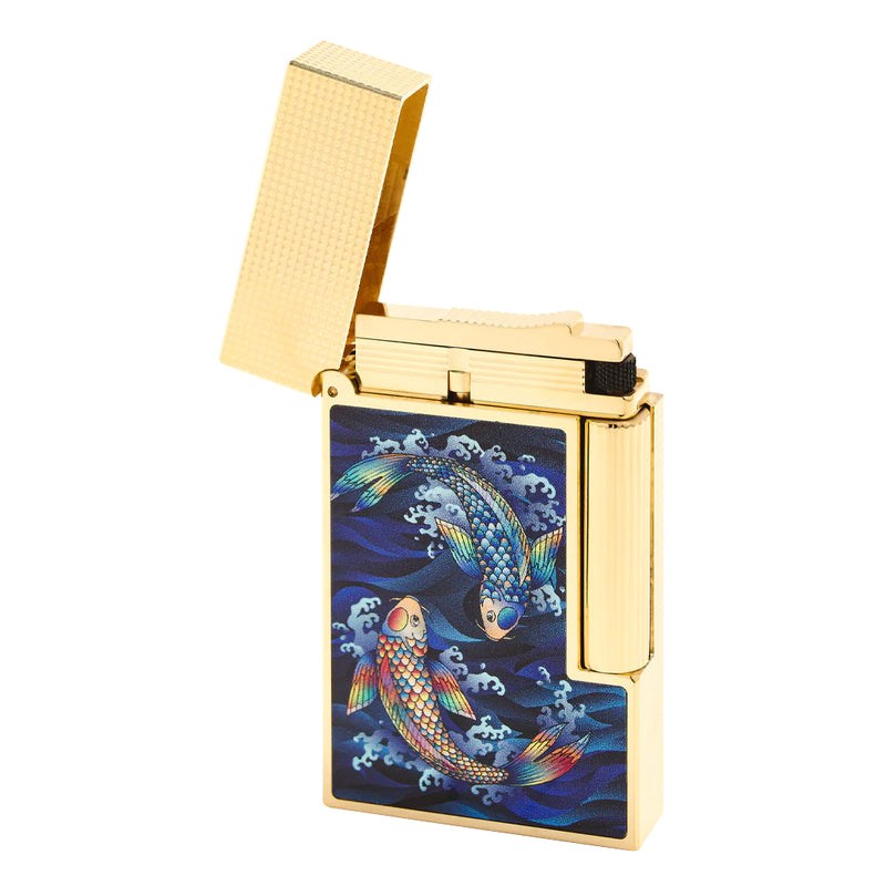 S.T. Dupont Line 2 Koi With Yellow Gold Lighter