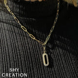 Shy Creation Kate 0.92 Ct. Diamond Paper Clip Link Necklace