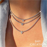 Shy Creation Adele 1.28 Ct. Diamond Pear Necklace