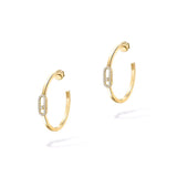 Messika Move Uno Small Hoop Earrings Yellow Gold Diamond Earrings