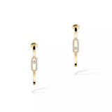 Messika Move Uno Small Hoop Earrings Yellow Gold Diamond Earrings