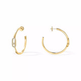 Messika Move Uno Small Hoop Earrings Yellow Gold Diamond Earrings