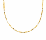 Roberto Coin 18K YELLOW DESIGNER GOLD ALTERNATING BEADED END & PAPERCLIP LINK 17 INCH CHAIN