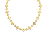 Roberto Coin Princess Flower Yellow Gold And Pave Diamond Link Necklace  Roberto Coin