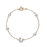 Mikimoto Horseshoe Akoya Cultured Pearl and Diamond Bracelet  Mikimoto