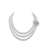 Mikimoto Blooming Delight Akoya Cultured Pearl Necklace with Detachable Diamond Brooch