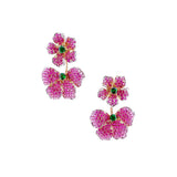 Ruby and Pink Sapphire Flower Earrings  CH Collection