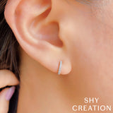 Shy Creation Kate 0.04ct. Diamond Mini Huggie Earrings
