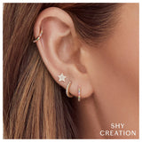 Shy Creation KATE 0.07CT Diamond Huggie Earring