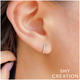 Shy Creation Kate 0.04ct. Diamond Mini Huggie Earrings
