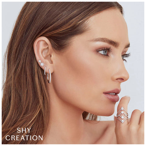 Shy Creation Eternal 0.26CT Diamond Hoop Earring