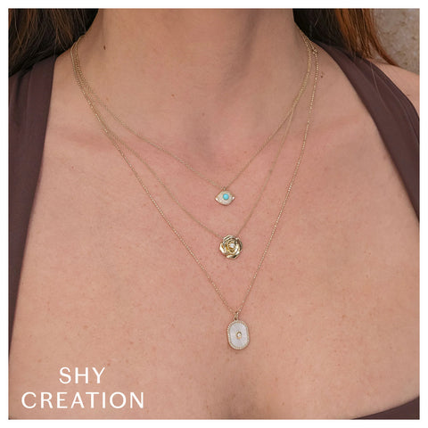 Shy Creation KATE 0.06CT Diamond Flower Necklace