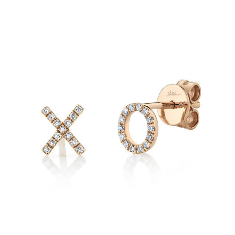 Shy Creation KATE 0.09CT Diamond "XO" Stud Earring