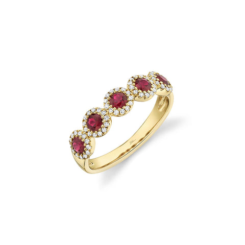 Shy Creation EDEN 0.20CT Diamond & 0.66CT Ruby Band