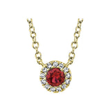 Shy Creation EDEN 0.04CT Diamond & 0.14CT Ruby Necklace