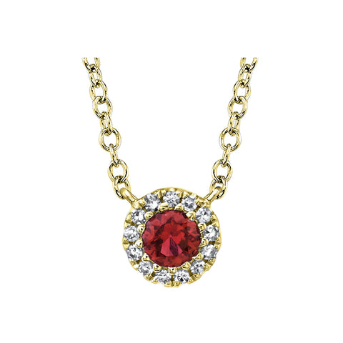 Shy Creation EDEN 0.04CT Diamond & 0.14CT Ruby Necklace