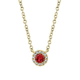 Shy Creation EDEN 0.04CT Diamond & 0.14CT Ruby Necklace