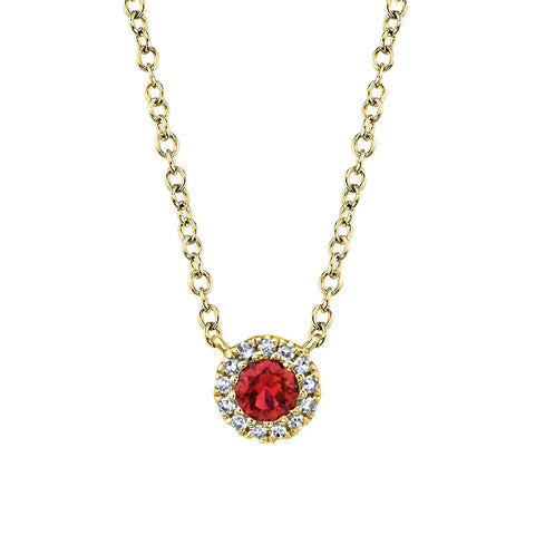 Shy Creation EDEN 0.04CT Diamond & 0.14CT Ruby Necklace