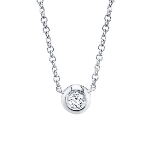 Shy Creation Bailey 0.05CT Diamond Bezel Necklace