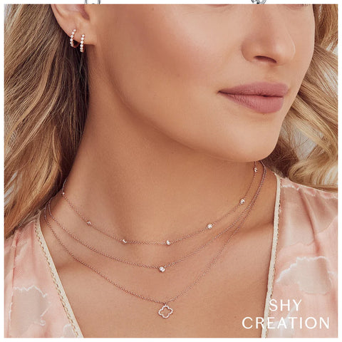 Shy Creation Bailey 0.05CT Diamond Bezel Necklace