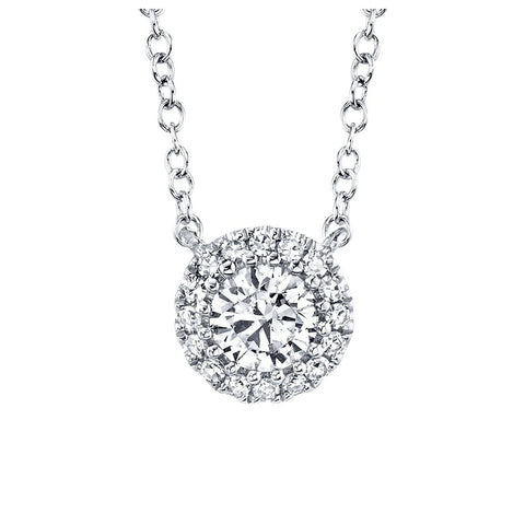 Shy Creation EDEN 0.20CT -CTR(Round) 0.05CT-Side Diamond Necklace
