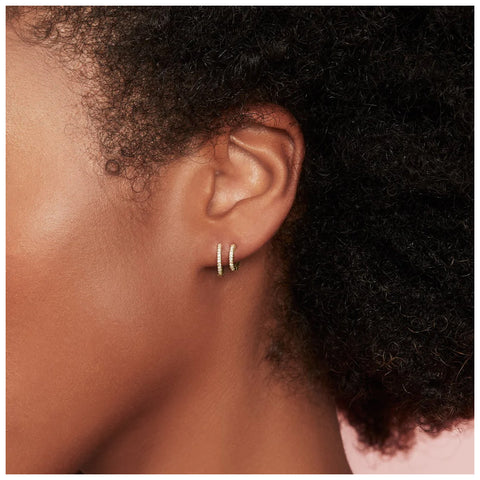 Shy Creation KATE 0.12 CT Diamond Double Huggie Earring