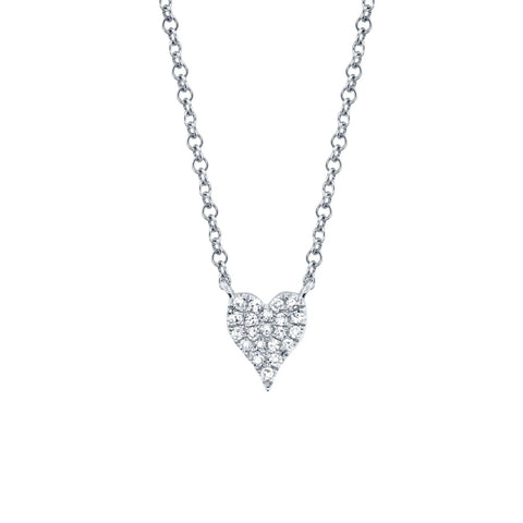 Shy Creation KATE 0.05CT Diamond Pave Heart Necklace
