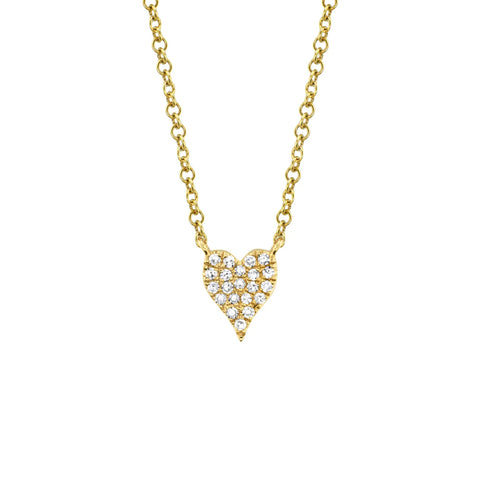 Shy Creation KATE 0.05CT Diamond Pave Heart Necklace