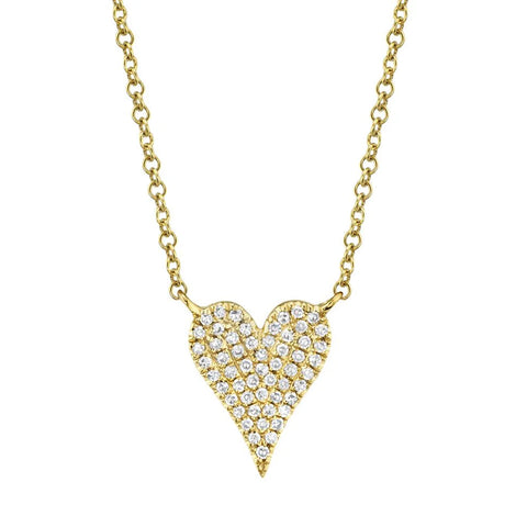 Shy Creation KATE 0.11CT Diamond Pave Heart Necklace