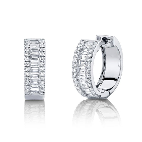 Shy Creation Kate 0.49 Ct. Diamond Baguette Huggie Earring