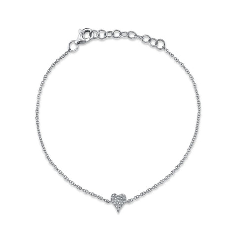 Shy Creation Kate 0.05CT Diamond Pave Heart Bracelet