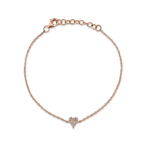 Shy Creation Kate 0.05CT Diamond Pave Heart Bracelet