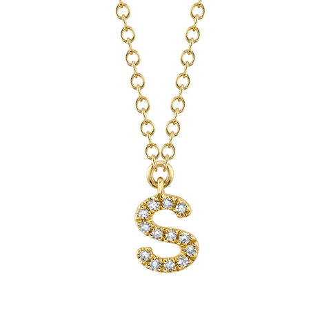 Shy Creation INITIAL 0.05CT Diamond Necklace - INITIAL S