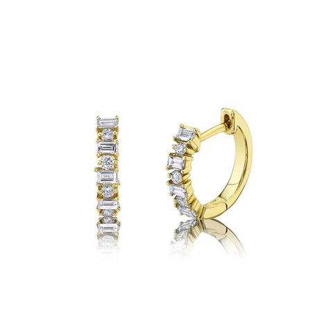 Shy Creation KATE 0.42CT Diamond Baguette Huggie Earring