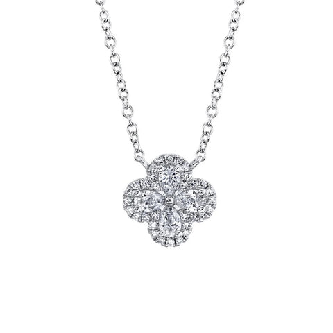Shy Creation ADELEE 0.41CT Diamond Pear Clover Necklace