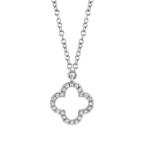 Shy Creation KATE 0.08CT Diamond Clover Necklace