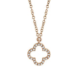 Shy Creation KATE 0.08CT Diamond Clover Necklace