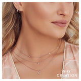 Shy Creation KATE 0.08CT Diamond Clover Necklace