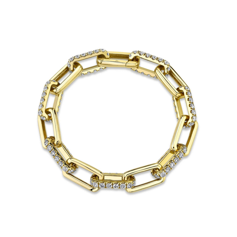Shy Creation Kate 5.78 Ct. Diamond Paper Clip Link Bracelet