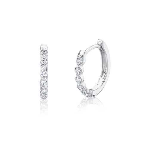 Shy Creation GIA 0.26CT Diamond Oval Huggie Earring