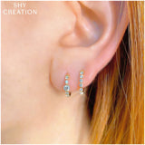 Shy Creation GIA 0.26CT Diamond Oval Huggie Earring