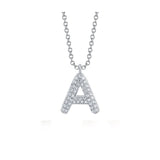 Shy Creation INITIAL 0.09CT Diamond Pave Necklace - INITIAL A