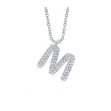 Shy Creation INITIAL 0.14CT Diamond Pave Necklace - INITIAL M