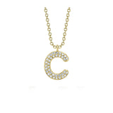 Shy Creation INITIAL 0.08CT Diamond Pave Necklace - INITIAL C