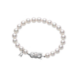 Mikimoto 18K White Gold 7" 6-6.5mm Pearl Bracelet