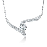 Hearts on Fire Vela Solitaire Crossover Pendant Necklace  Hearts on Fire